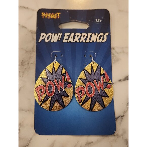 Comic Book Style Pow! Earrings By Spirit Halloween - Picture 1 of 5